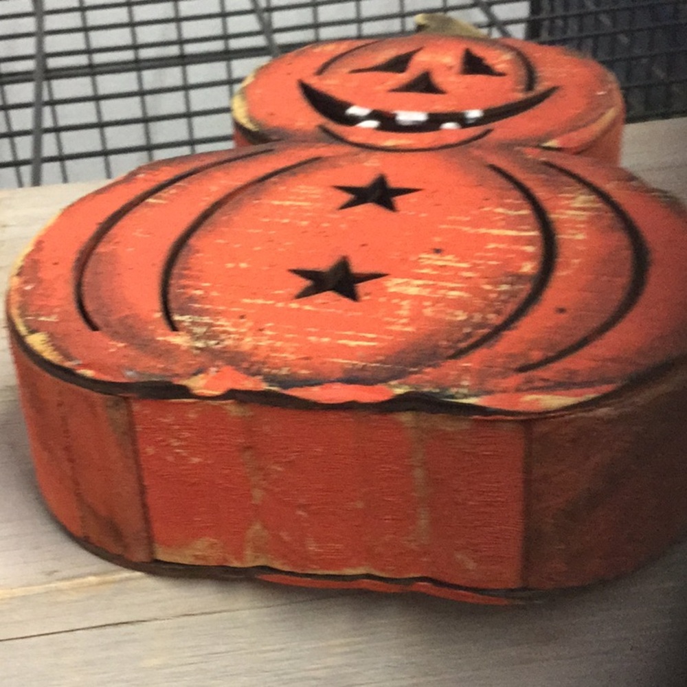 Jack o lantern wooden decor Halloween party festival decor rustic cabin farmer’s - Picture 5 of 6